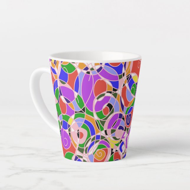 Taza De Café Latte Patrones abstractos (Ángulo izquierdo)