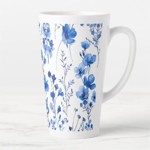 Taza De Café Latte Patrones de flores silvestres de papel francés-981