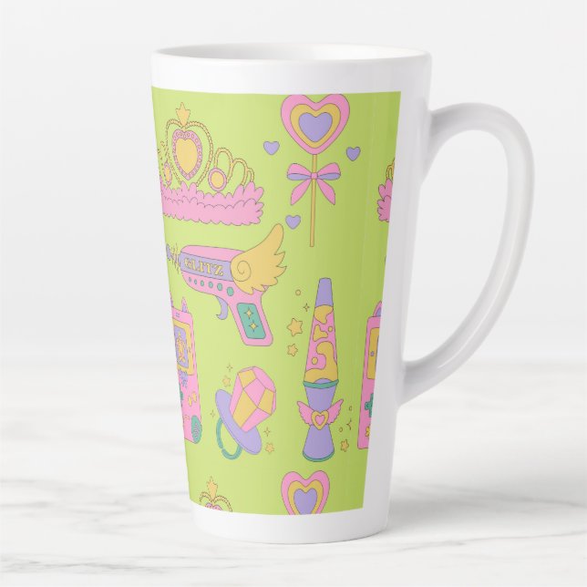 Taza De Café Latte Patrones de iconos de los años 90 (Derecha)