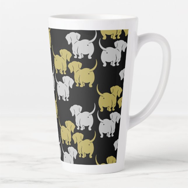 Taza De Café Latte Patrones de perro de Dachshund alemanes (Derecha)