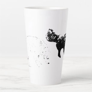 Taza De Café Latte Patrulla del aroma otoñal, dos perros
