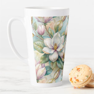 Taza De Café Latte Pattern Elegant Magnolias