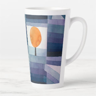 Taza De Café Latte Paul Klee Heraldo de Otoño Azul Moderno Abstracto