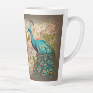 Taza De Café Latte Pavo real (revista coincidente disponible)