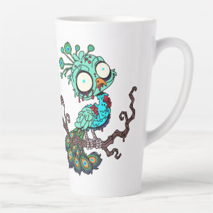 Taza De Café Latte Pavo real zombie personalizado