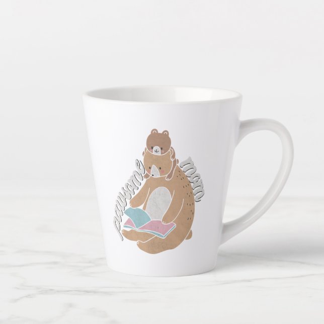 Taza De Café Latte Pawsome Mom Latte Mug (Derecha)