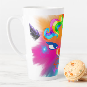 Taza De Café Latte Payaso y colores hermosos