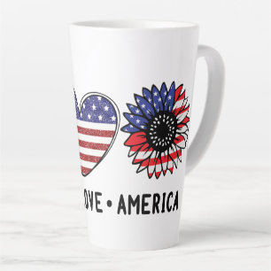 Taza De Café Latte Paz, amor, América