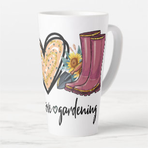 Taza De Café Latte Paz - Amor - Jardinería