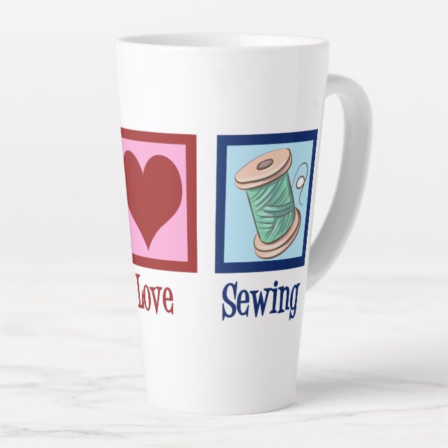 Taza De Café Latte Paz Amor Masticar Seamstress Cudo (Ángulo derecho)