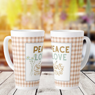 Taza De Café Latte Paz Amor y Música Country