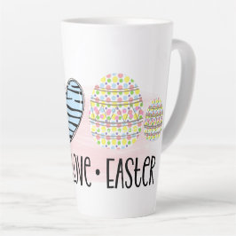 Taza De Café Latte Paz, amor y Pascua