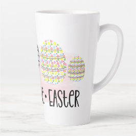 Taza De Café Latte Paz, amor y Pascua