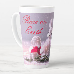 Taza De Café Latte Paz en la Tierra Latte Mug