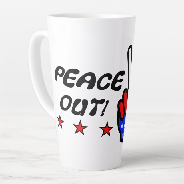 Taza De Café Latte ¡Paz fuera Estados Unidos! (Ángulo izquierdo)
