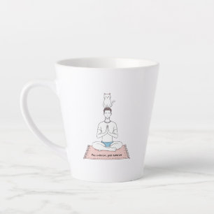 Taza De Café Latte Paz Interior, Gato Exterior
