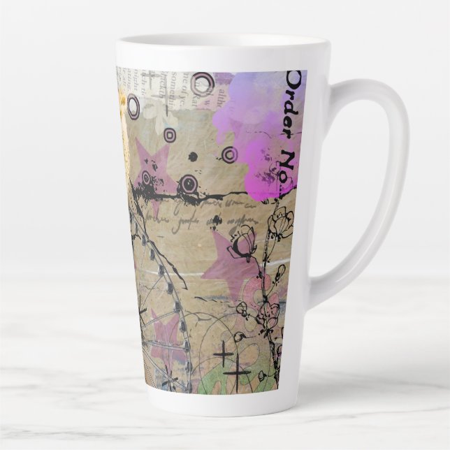 Taza De Café Latte PC2508 - Lechuza de diversión (Derecha)