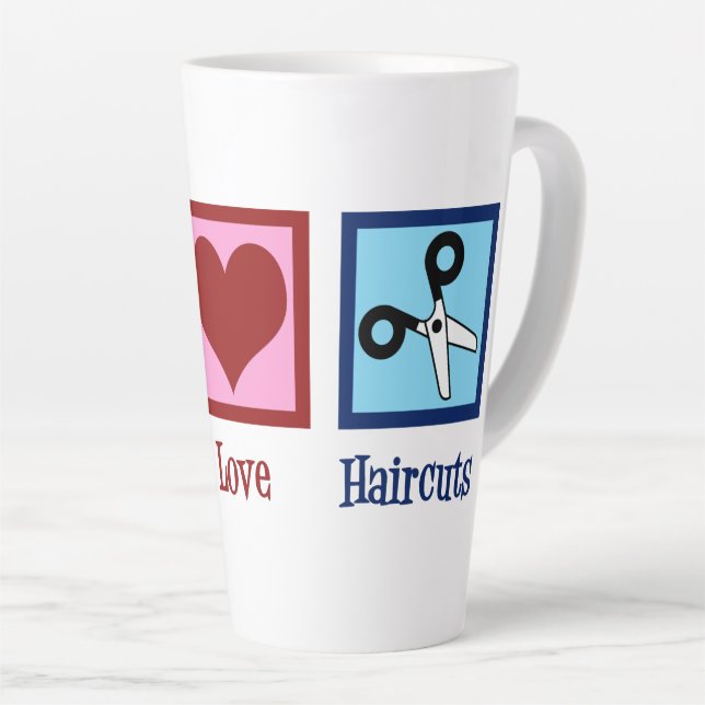 Taza De Café Latte Peace Love Hairlows (Ángulo derecho)