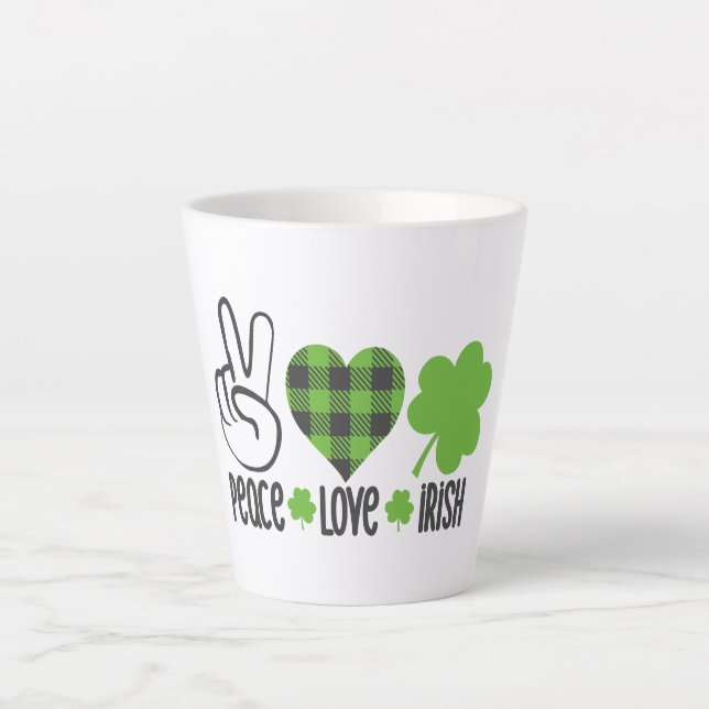 Taza De Café Latte Peace Love Irish-60682 (Anverso)