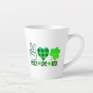 Taza De Café Latte Peace Love Irish-60682