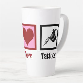Taza De Café Latte Peace Love Tattoos Cute Tattoo Artista Gun