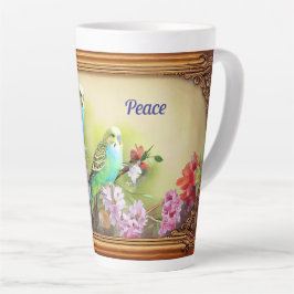Taza De Café Latte Peace Parakeets
