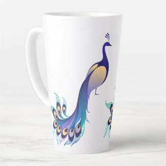 Taza De Café Latte Peacock Design Art Latte Mug