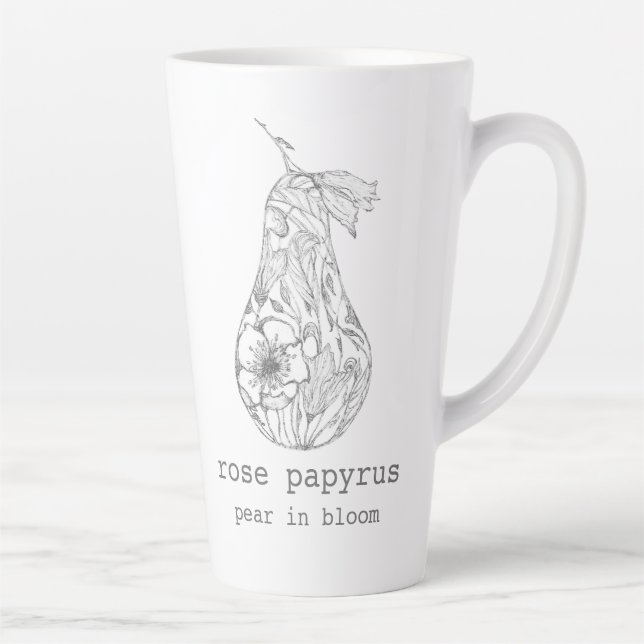 Taza De Café Latte Pear in Bloom Latte Mok (Derecha)