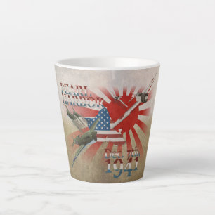Taza De Café Latte Pearl Habor 7 de diciembre de 1941 Latte Mug