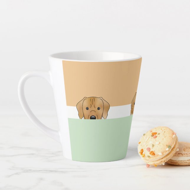 Taza De Café Latte "Peek a Boo" Ridgeback Perro Rhodés | (In situ)
