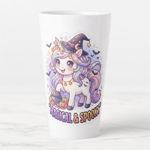 Taza De Café Latte Pegatina de unicornio mágico y espeluznante de Hal