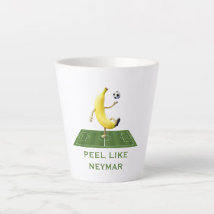 Taza De Café Latte Pela Como un Campeón Banana de Fútbol Divertida Pe