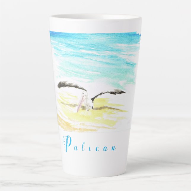 Taza De Café Latte Pelícano (Anverso)