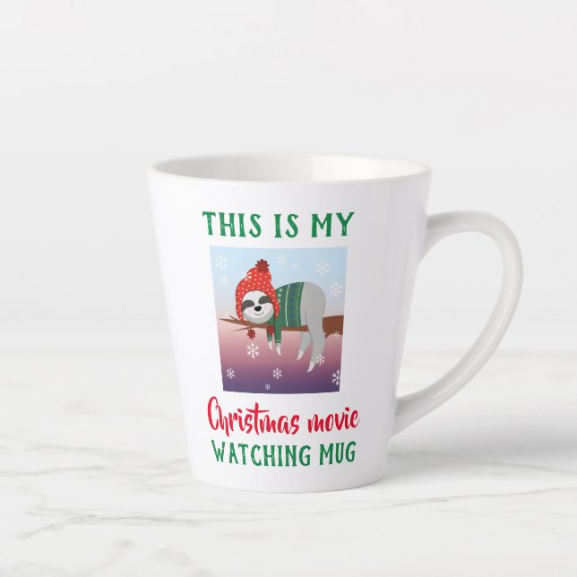 Taza De Café Latte Película de Navidades de eslogan lindo (Derecha)