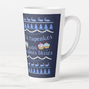 Taza De Café Latte Películas de Navidad y Cupcakes