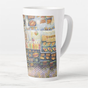 Taza De Café Latte Peligrosamente Cerca De La Diversión