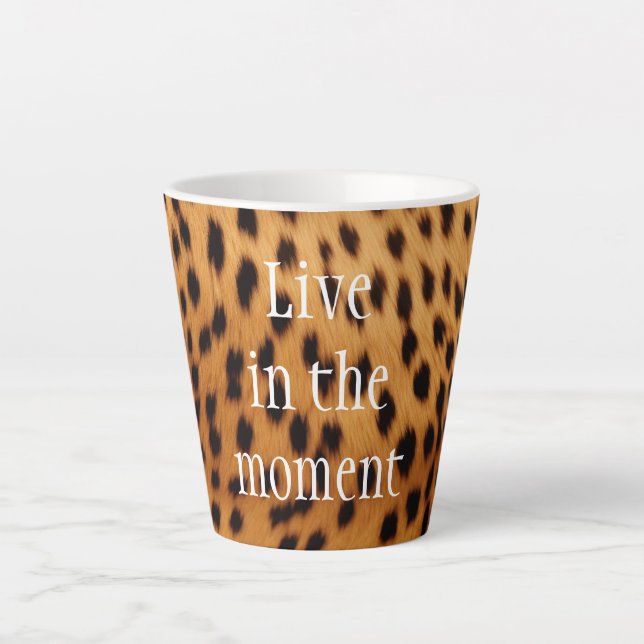Taza De Café Latte Pelo de animal guepardo (Anverso)