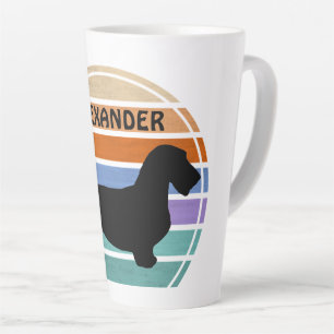 Taza De Café Latte Pelo duro de Dachshund - Silhouette 1