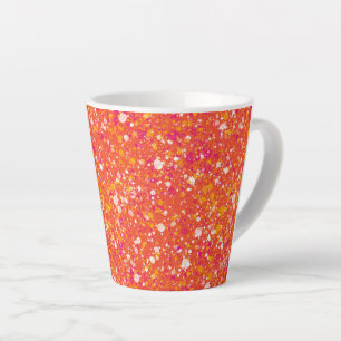 Taza De Café Latte Penelope Splatter Naranja Artístico