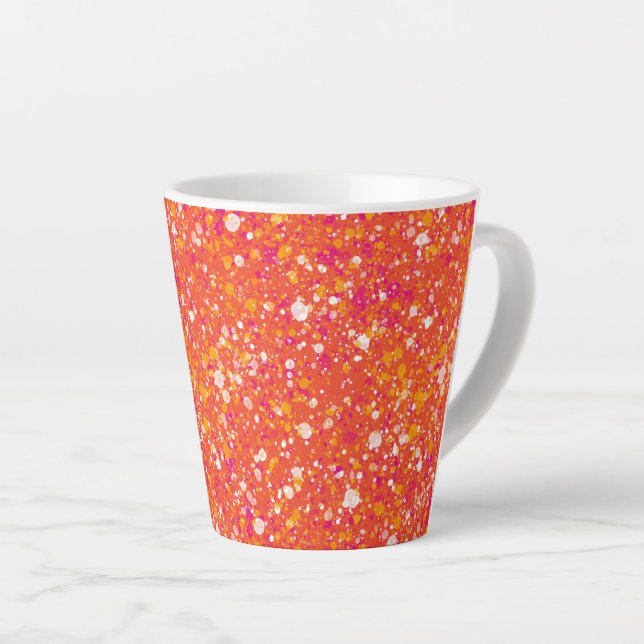 Taza De Café Latte Penelope Splatter Naranja Artístico (Ángulo derecho)