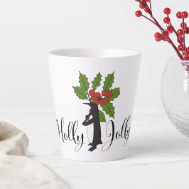 Taza De Café Latte Penguin, Navidades divertidos de Holly Jolly Cute