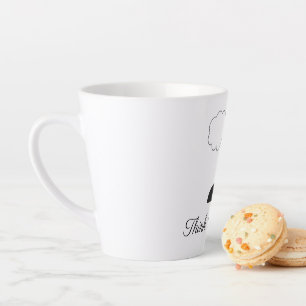 Taza De Café Latte Pensar en un eslogan diferente