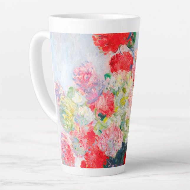 Taza De Café Latte Peonías de Monet (Ángulo izquierdo)