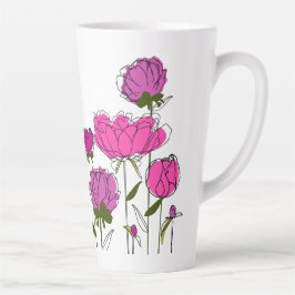 Taza De Café Latte Peonies Latte Mug