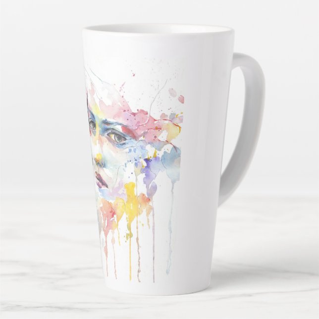 Taza De Café Latte people-girl-woman-face-portrait (Ángulo derecho)