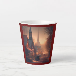 Taza De Café Latte Pequeña ciudad 4 navidades