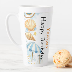 Taza De Café Latte Pequeño Explorador Costero Fiesta de Cumpleaños 4