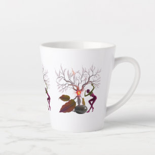 Taza De Café Latte Pequeño latte Mug de 12 oz   Artista del árbol del
