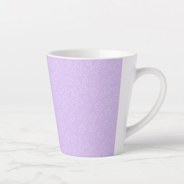 Taza De Café Latte Pequeño Lilac Blossom Latte Mug (Derecha)