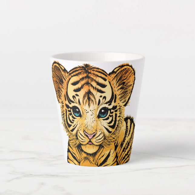 TAZA DE CAFÉ LATTE PEQUEÑO TIGRE (Anverso)
